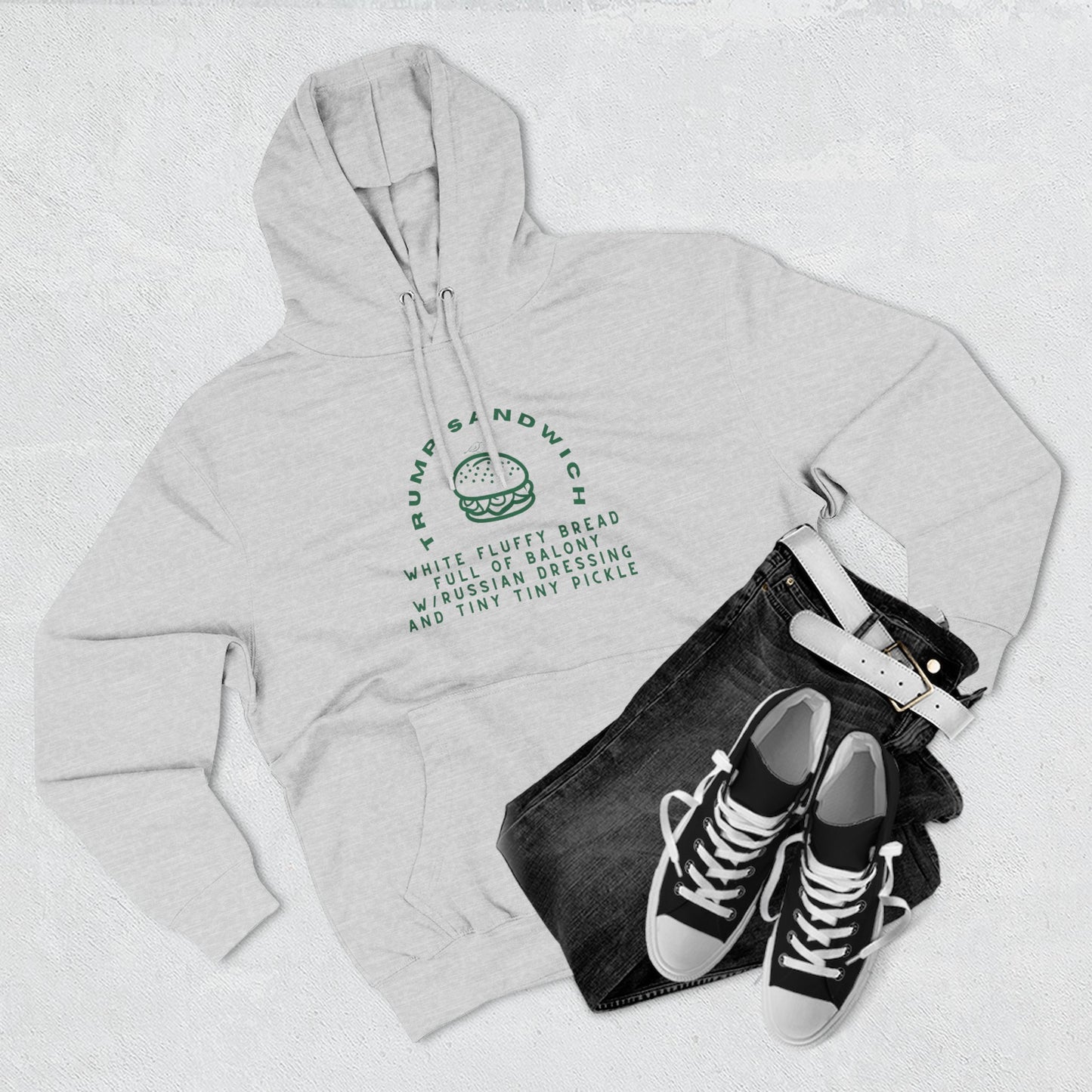 Trump Sandwich Fleece Hoodie - Perfect for Food Lovers
