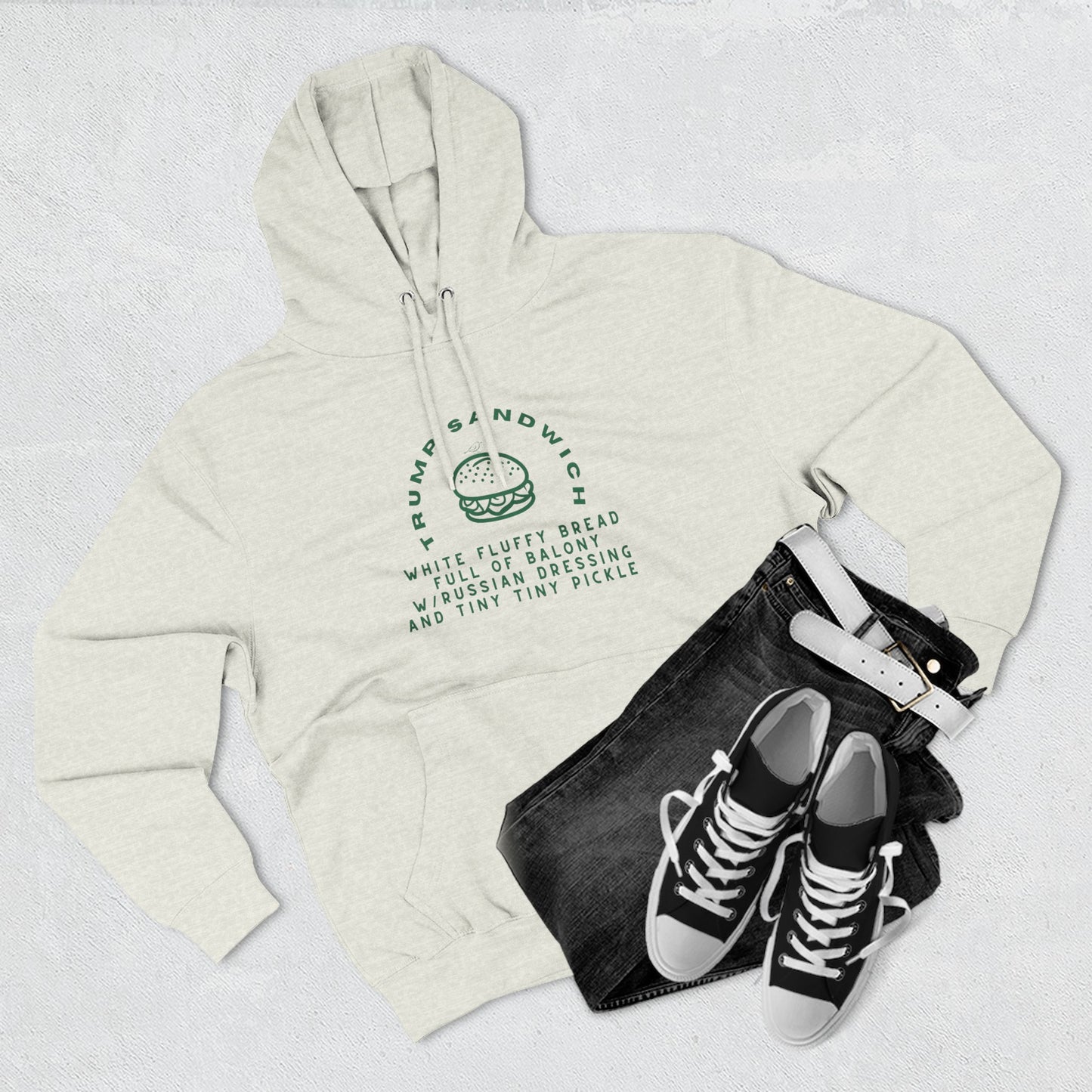 Trump Sandwich Fleece Hoodie - Perfect for Food Lovers