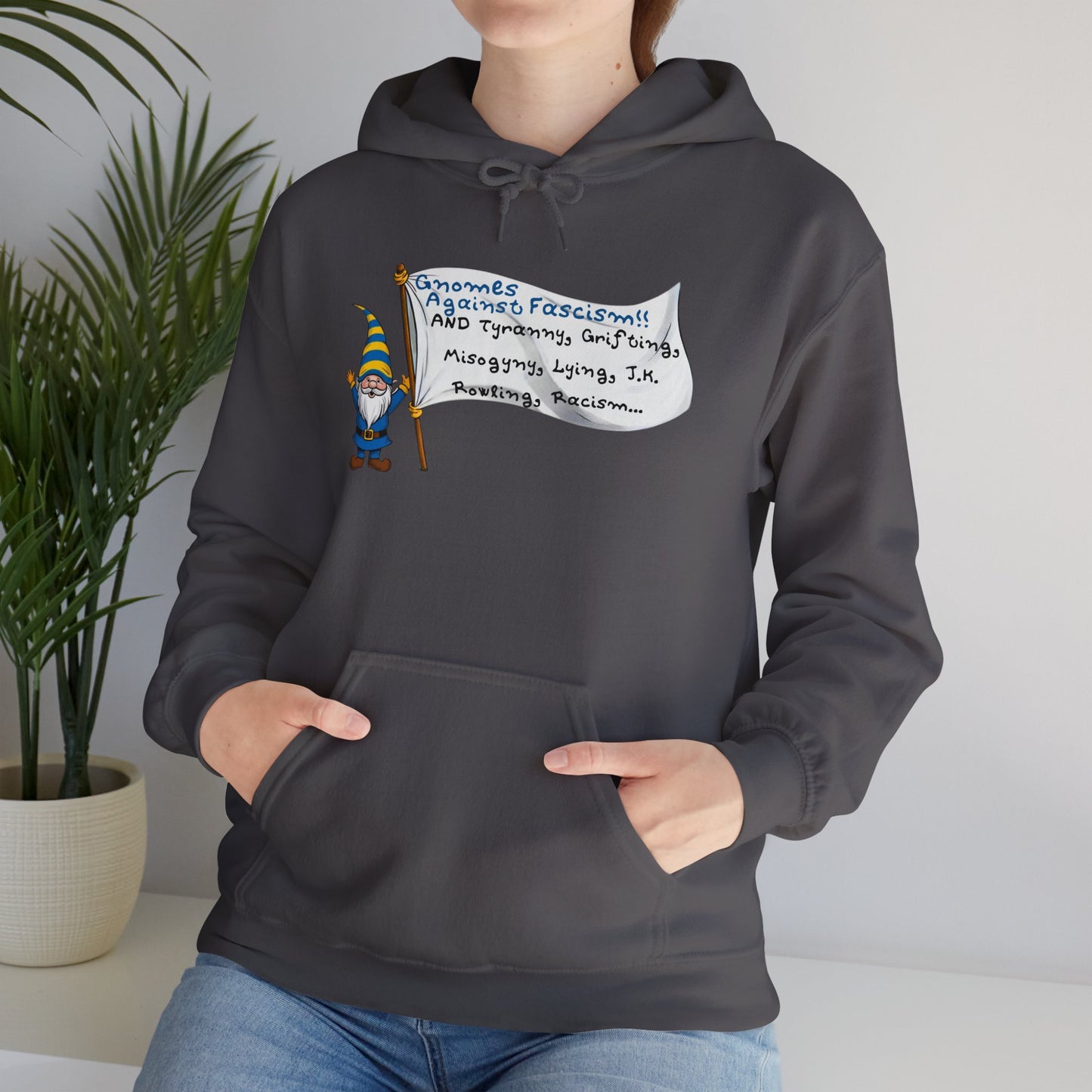 Gnomes Against Fascism, And... Unisex Heavy Blend™ Hooded Sweatshirt