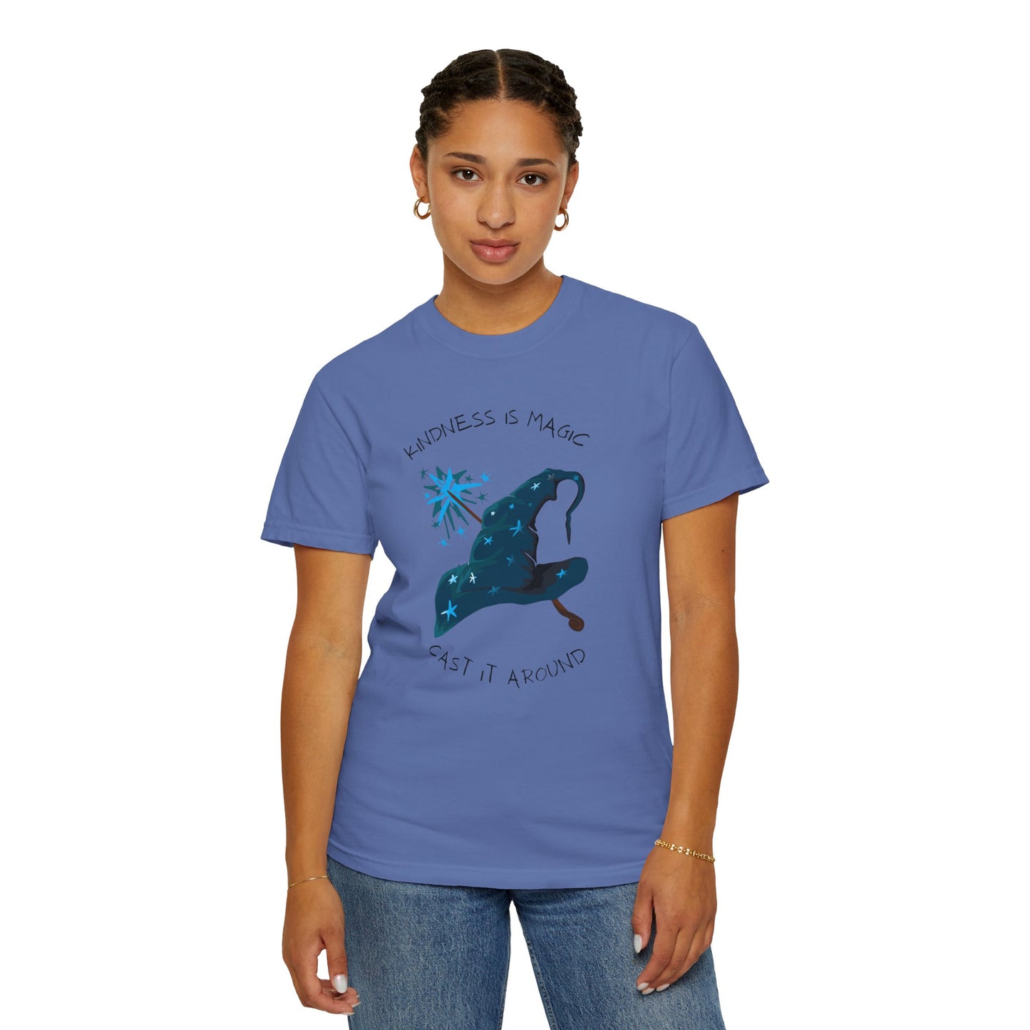 Kindness is Magic Unisex Garment-Dyed T-Shirt - Inspirational Wizard Design