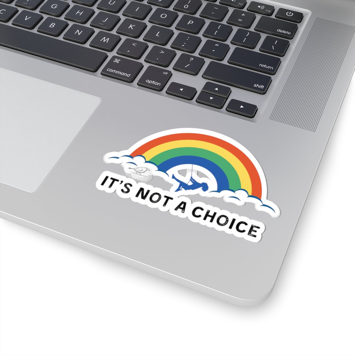 Colorful Rainbow Kiss-Cut Stickers - "It's Not a Choice" - Pride & Inclusivity Decor
