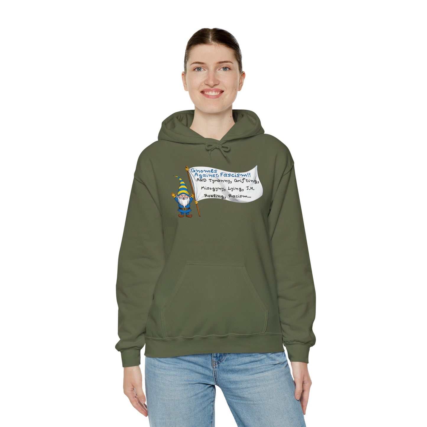 Gnomes Against Fascism, And... Unisex Heavy Blend™ Hooded Sweatshirt