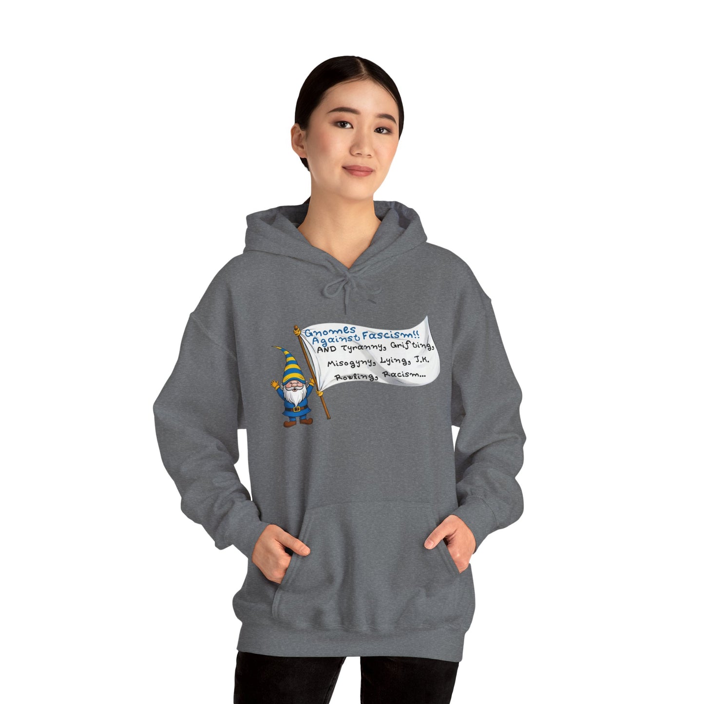 Gnomes Against Fascism, And... Unisex Heavy Blend™ Hooded Sweatshirt