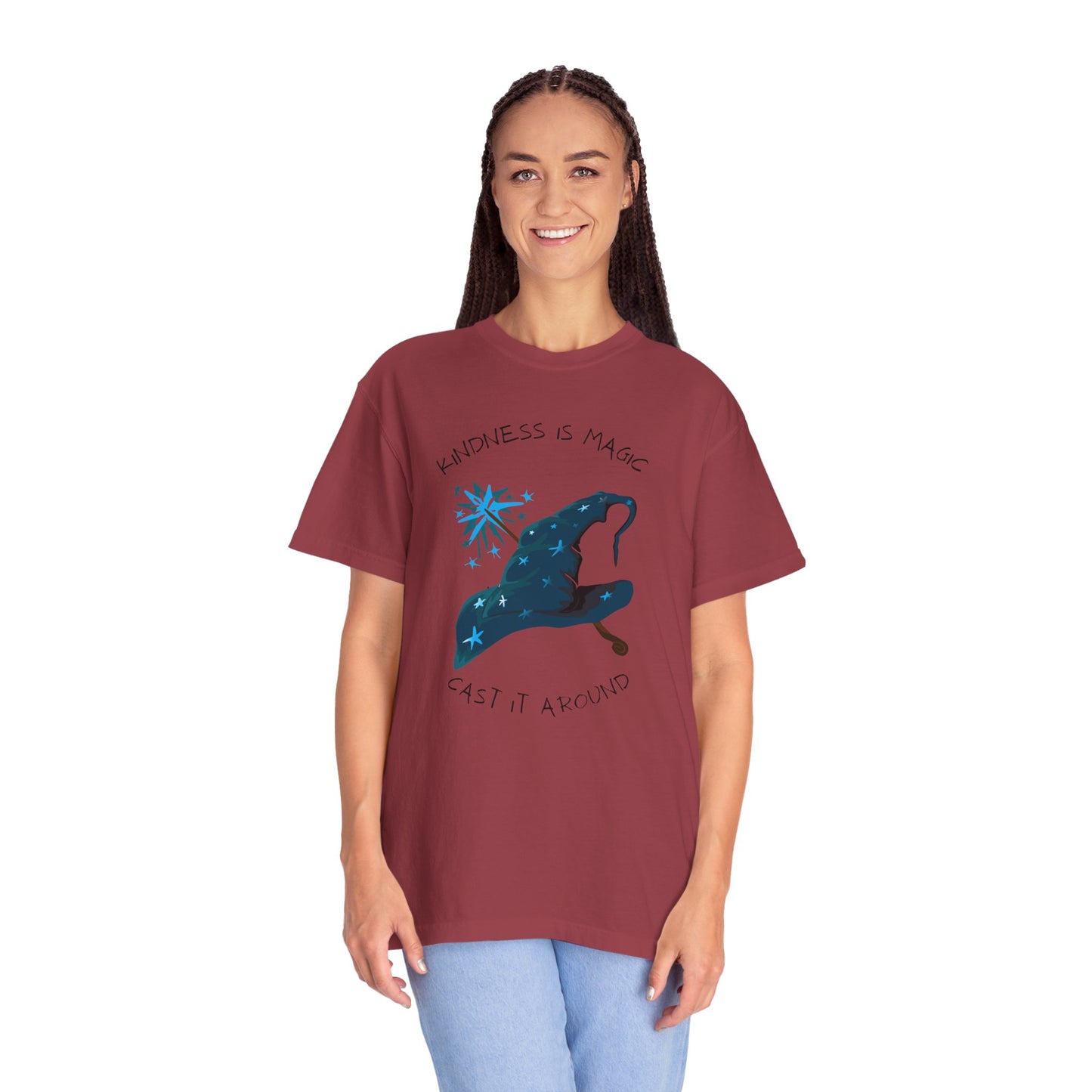 Kindness is Magic Unisex Garment-Dyed T-Shirt - Inspirational Wizard Design