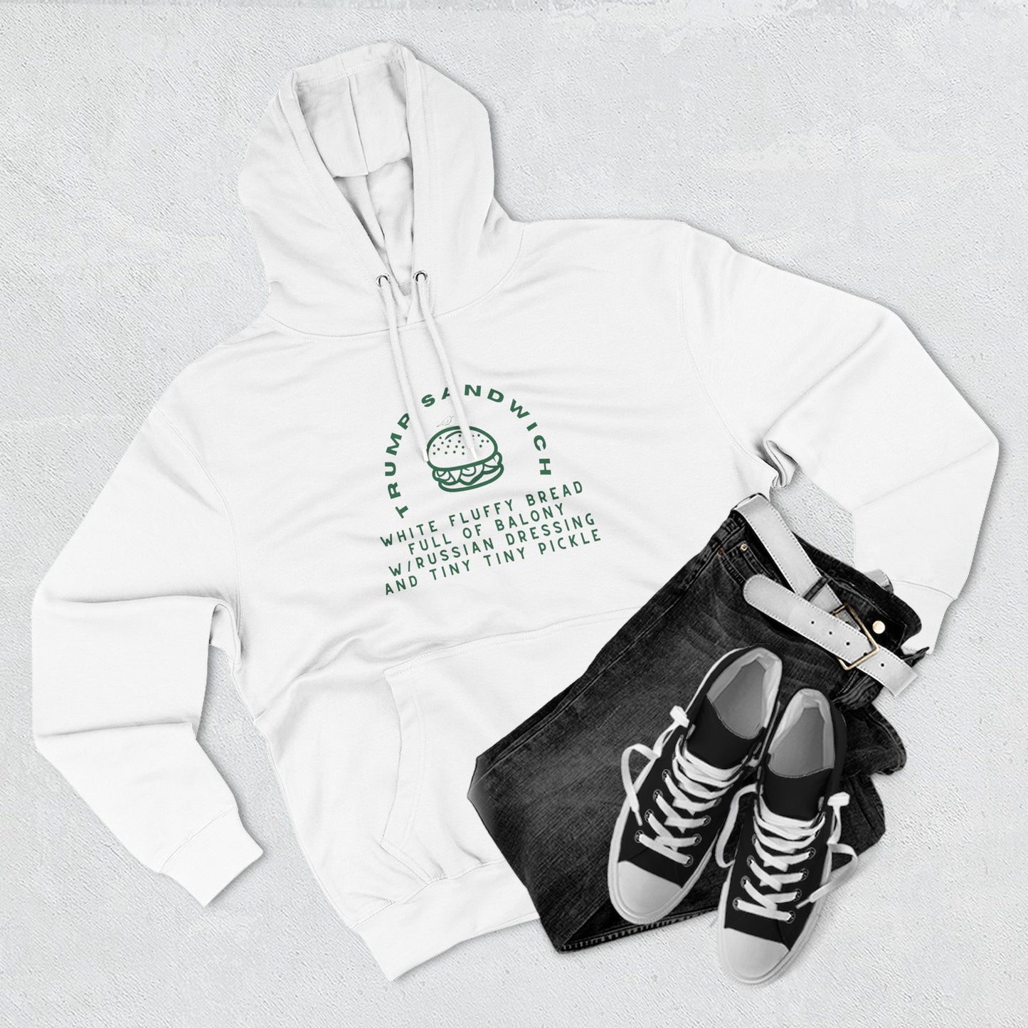 Trump Sandwich Fleece Hoodie - Perfect for Food Lovers