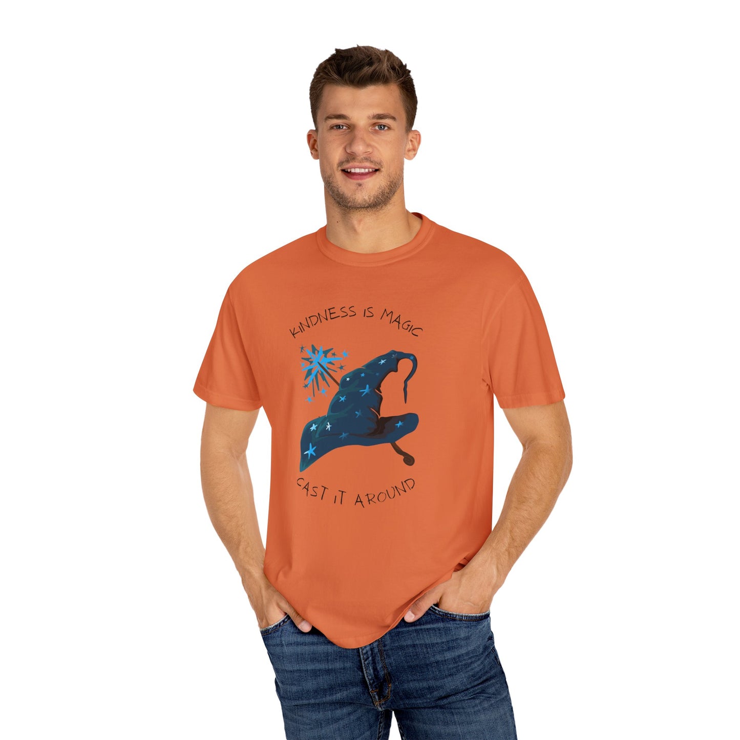 Kindness is Magic Unisex Garment-Dyed T-Shirt - Inspirational Wizard Design
