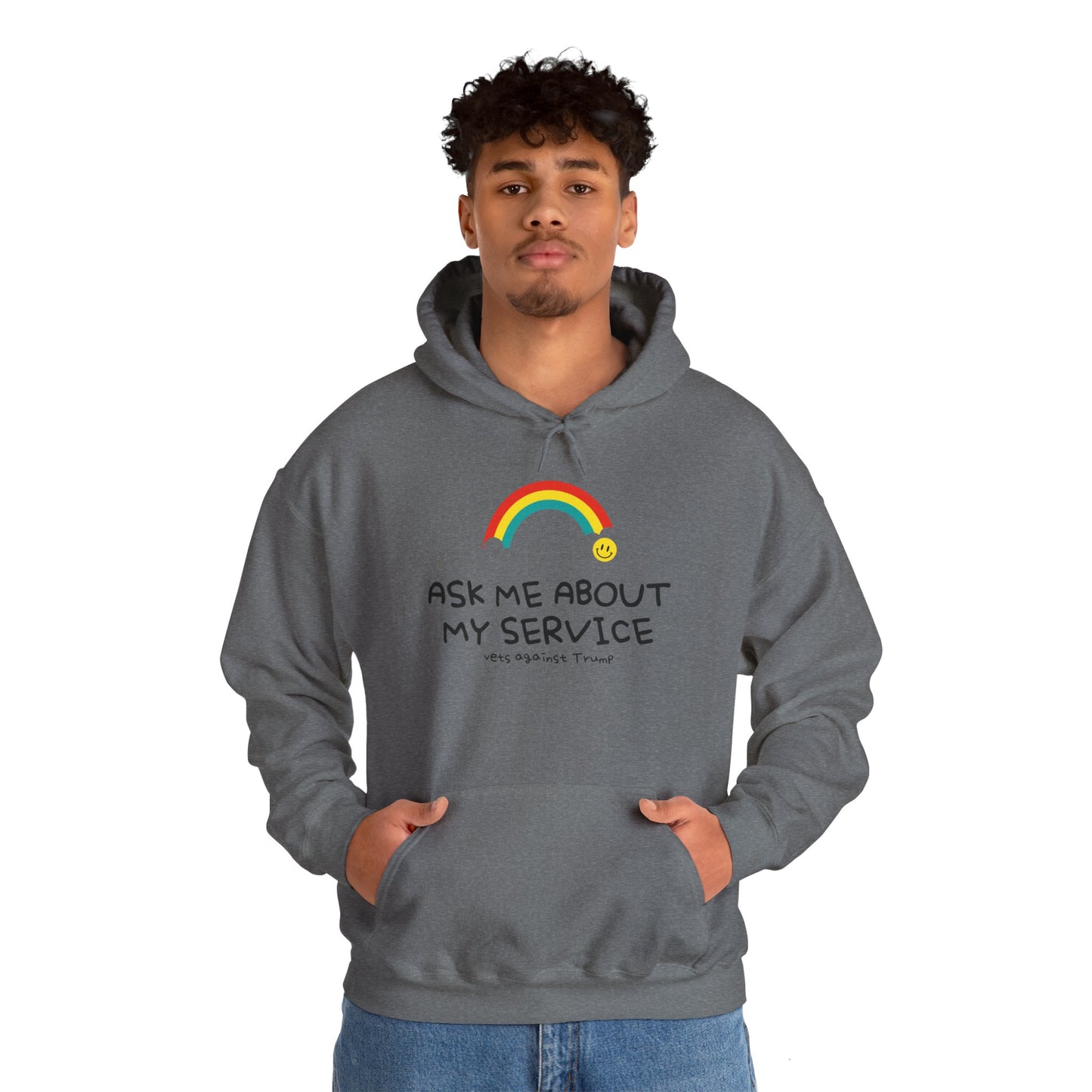 Unisex Hooded Sweatshirt - ‘Ask Me About My Service’ Pride Statement Hoodie