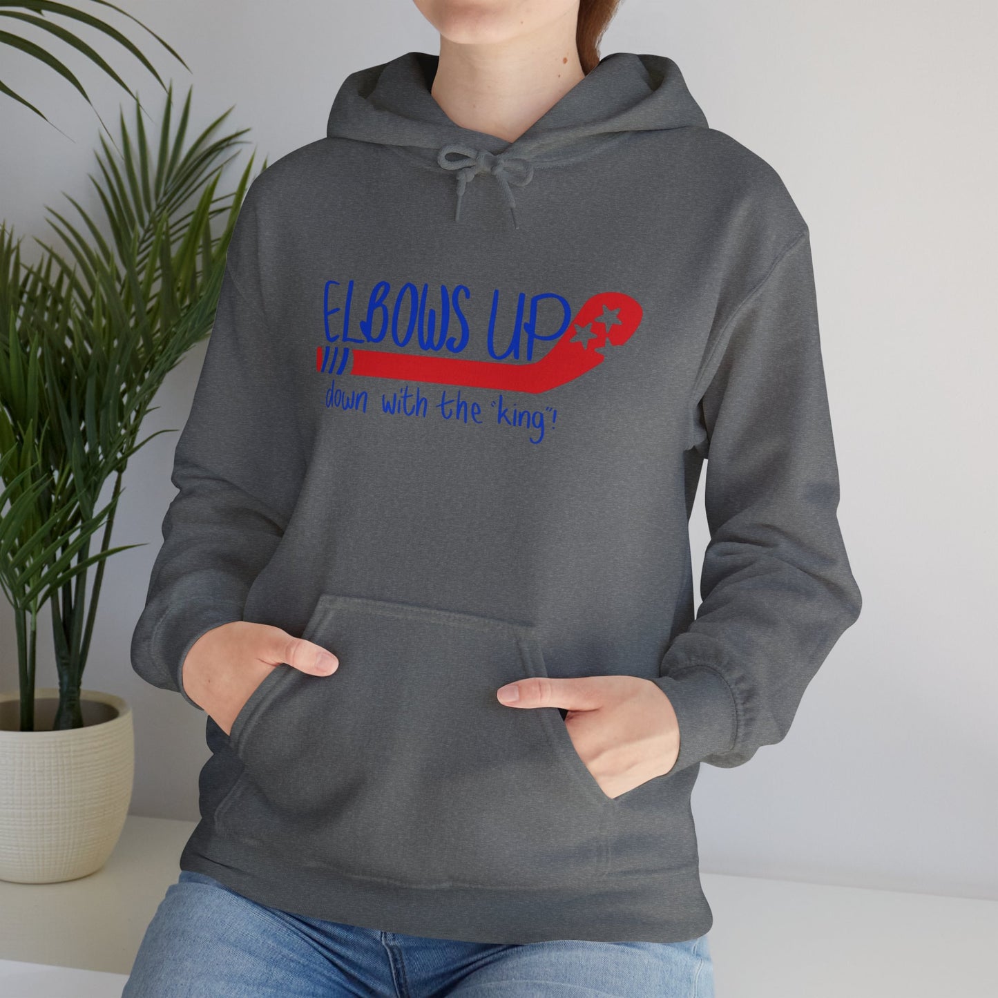 Unisex Hooded Sweatshirt - 'Elbows Up' Statement Hoodie