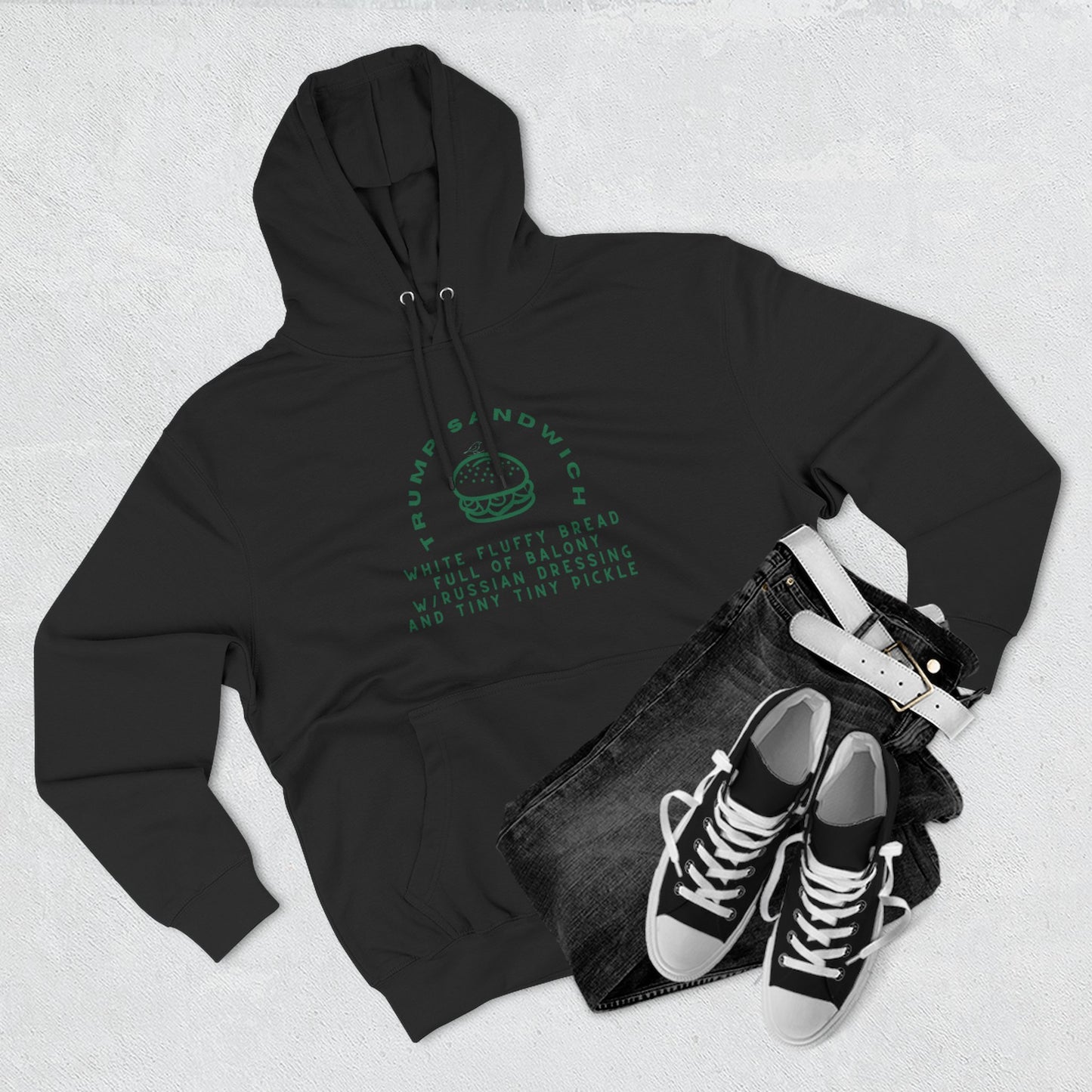 Trump Sandwich Fleece Hoodie - Perfect for Food Lovers