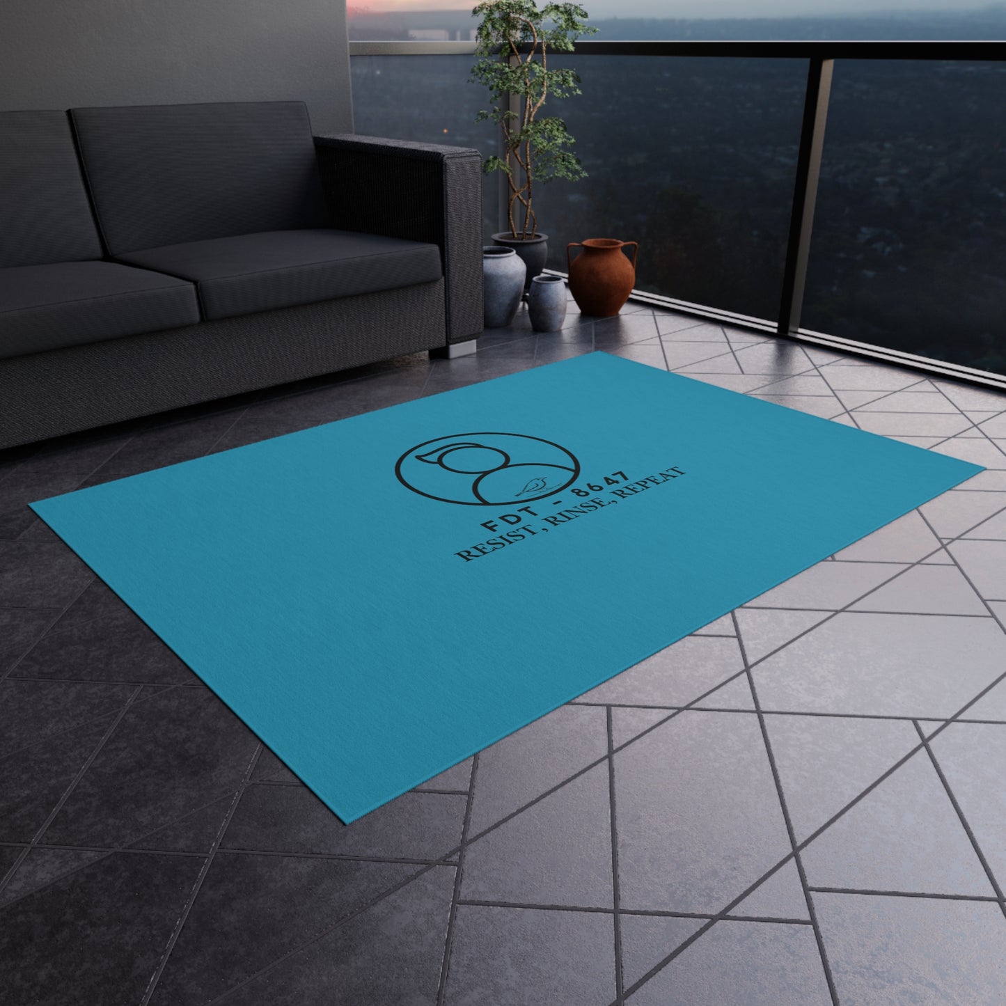 FDT Outdoor Rug - Resist, Rinse, Repeat Design