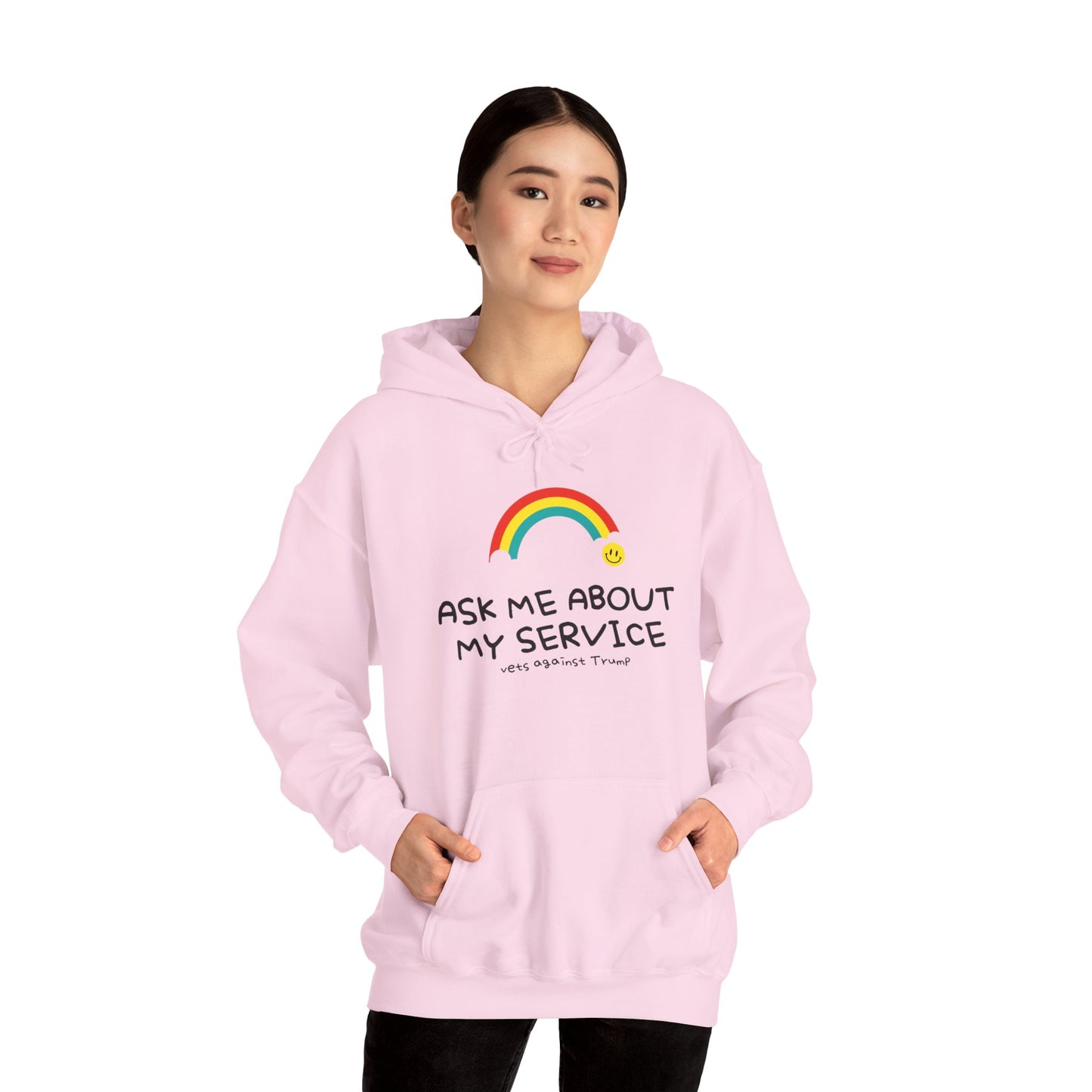 Unisex Hooded Sweatshirt - ‘Ask Me About My Service’ Pride Statement Hoodie