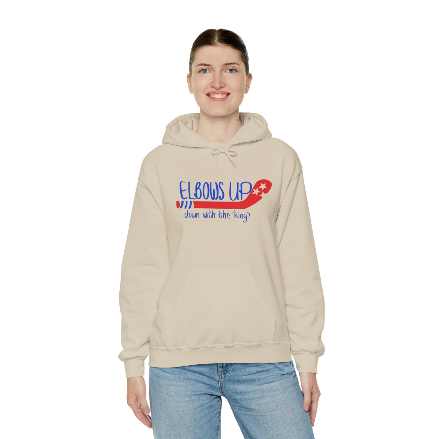 Unisex Hooded Sweatshirt - 'Elbows Up' Statement Hoodie