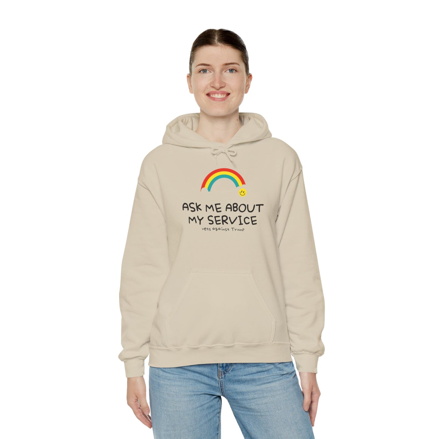 Unisex Hooded Sweatshirt - ‘Ask Me About My Service’ Pride Statement Hoodie