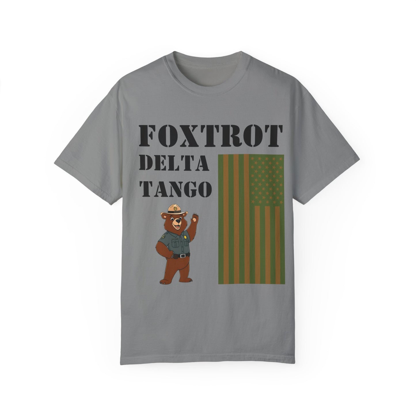 Foxtrot Delta Tango Unisex Garment-Dyed T-Shirt - Vintage Ranger Design