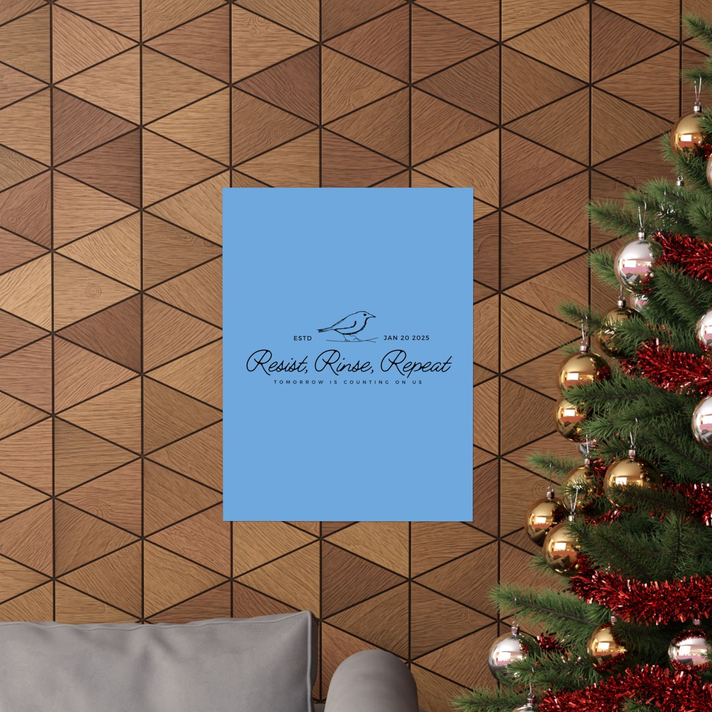 Poster - "Resist, Rinse, Repeat" - Bird Design