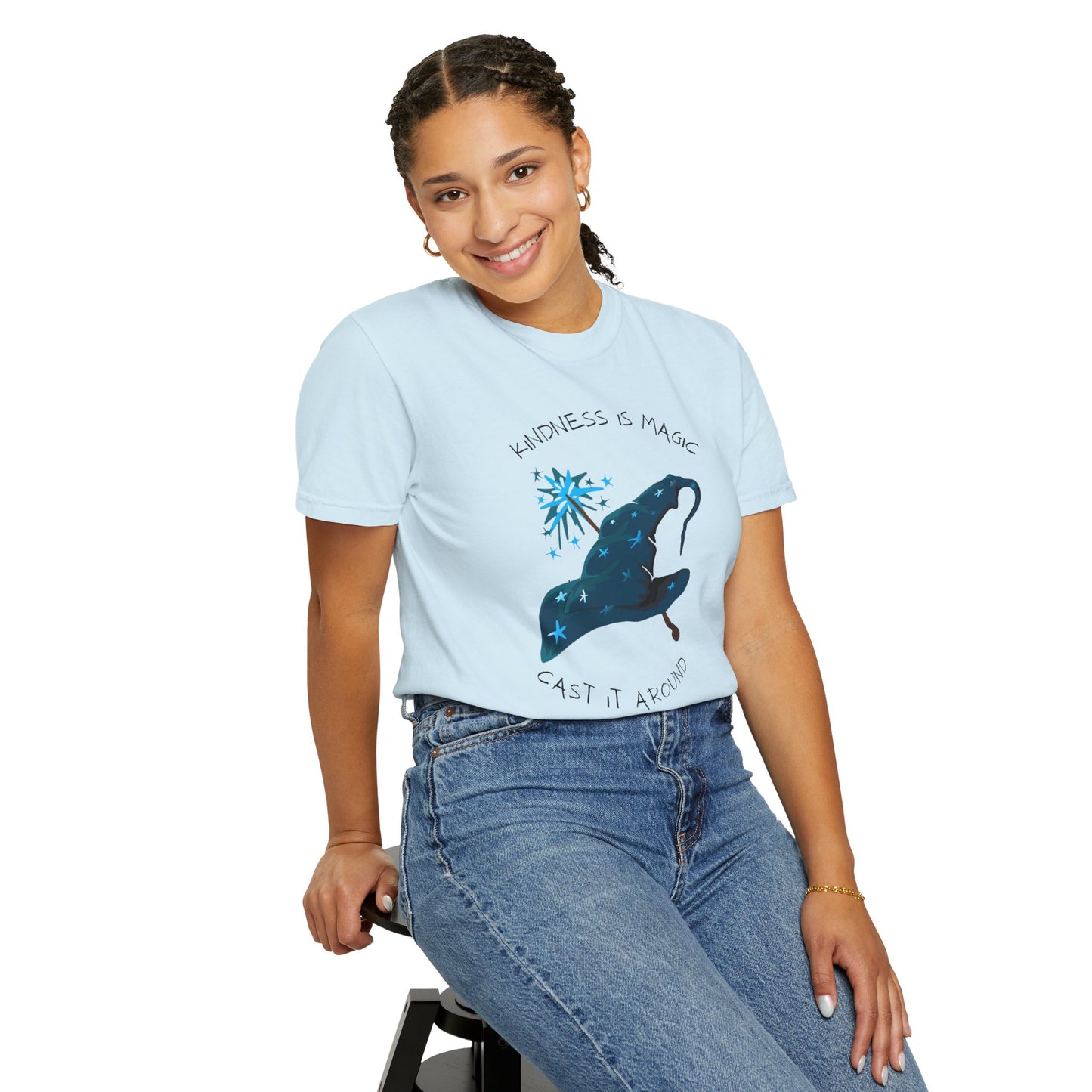 Kindness is Magic Unisex Garment-Dyed T-Shirt - Inspirational Wizard Design