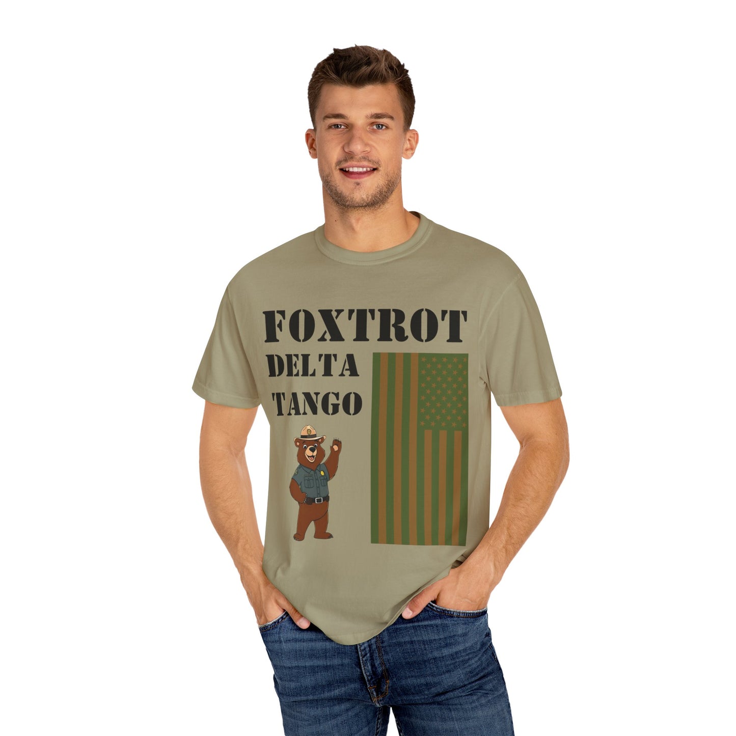 Foxtrot Delta Tango Unisex Garment-Dyed T-Shirt - Vintage Ranger Design