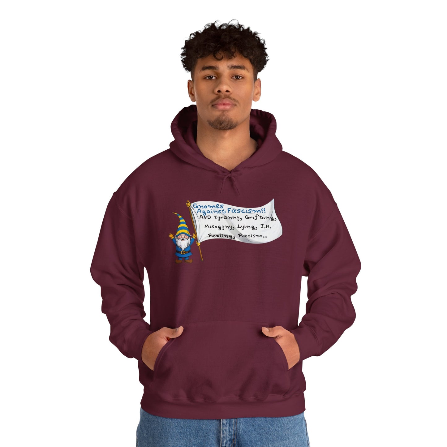 Gnomes Against Fascism, And... Unisex Heavy Blend™ Hooded Sweatshirt
