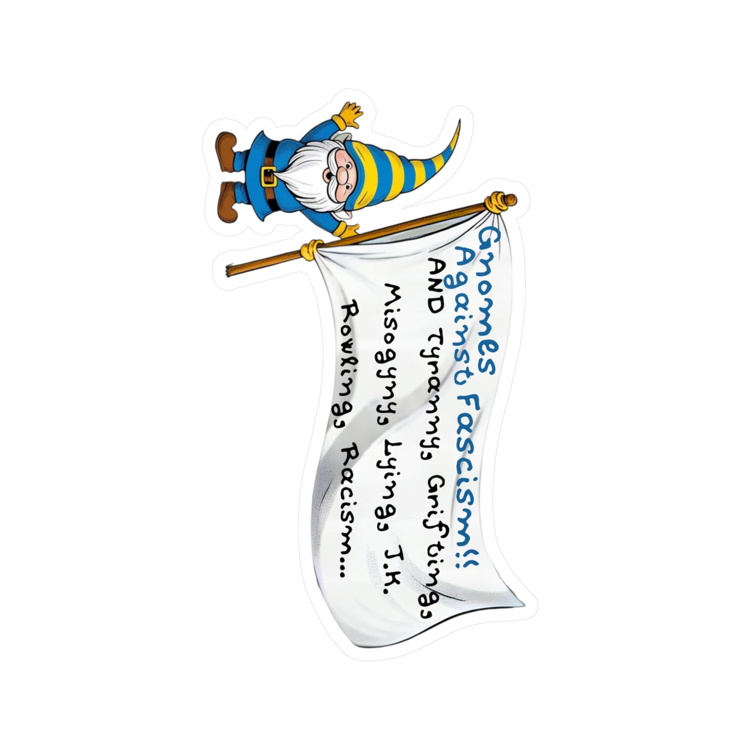 Gnome's Against Fascism Vinyl Decal - Support Anti-Fascism & Diversity