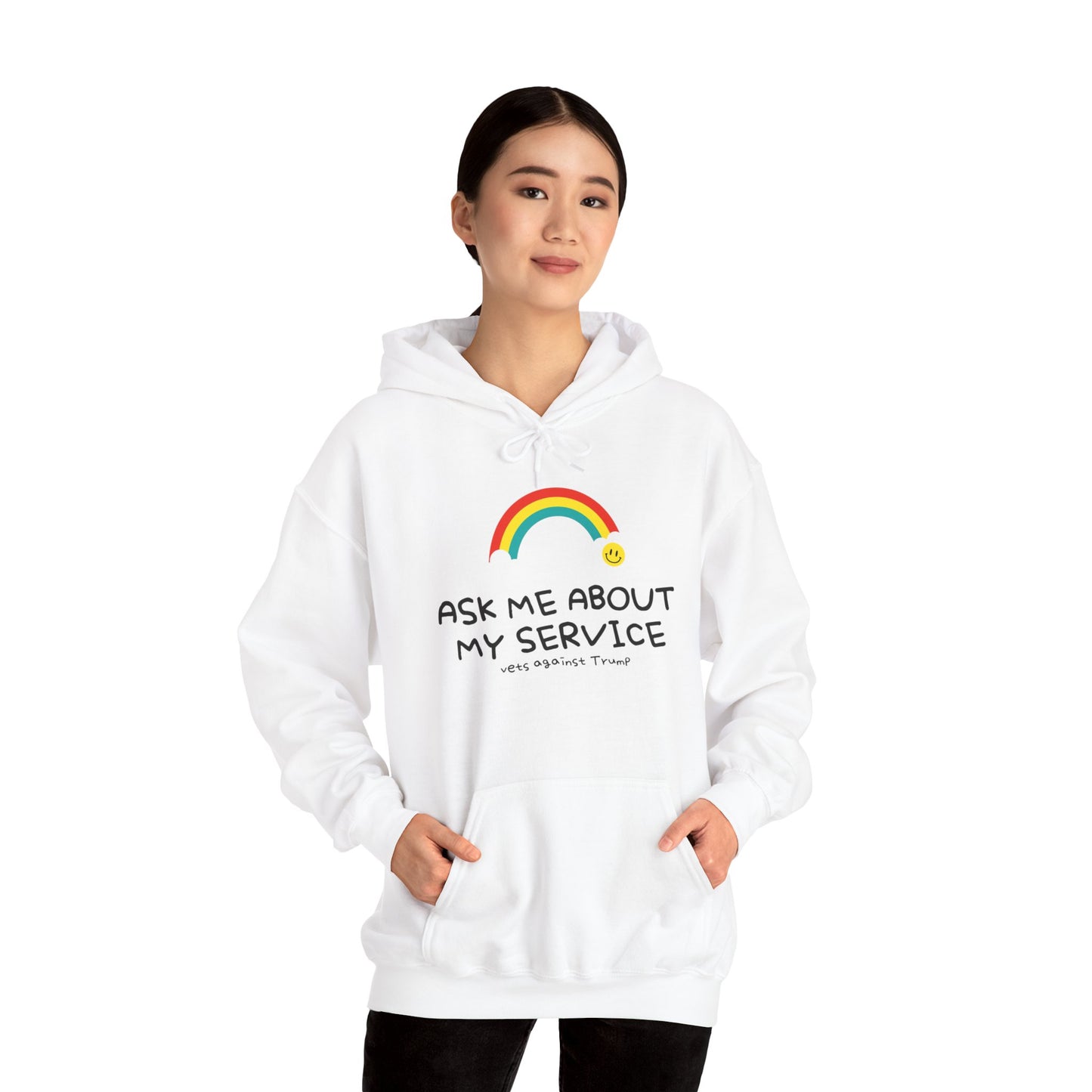 Unisex Hooded Sweatshirt - ‘Ask Me About My Service’ Pride Statement Hoodie