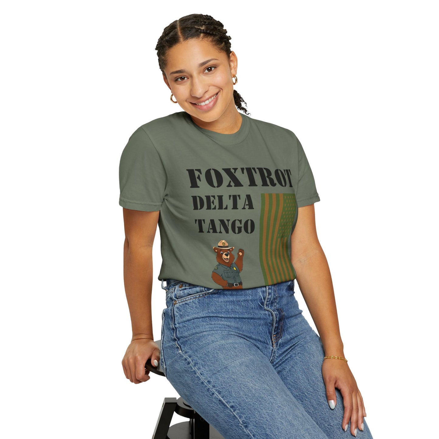 Foxtrot Delta Tango Unisex Garment-Dyed T-Shirt - Vintage Ranger Design