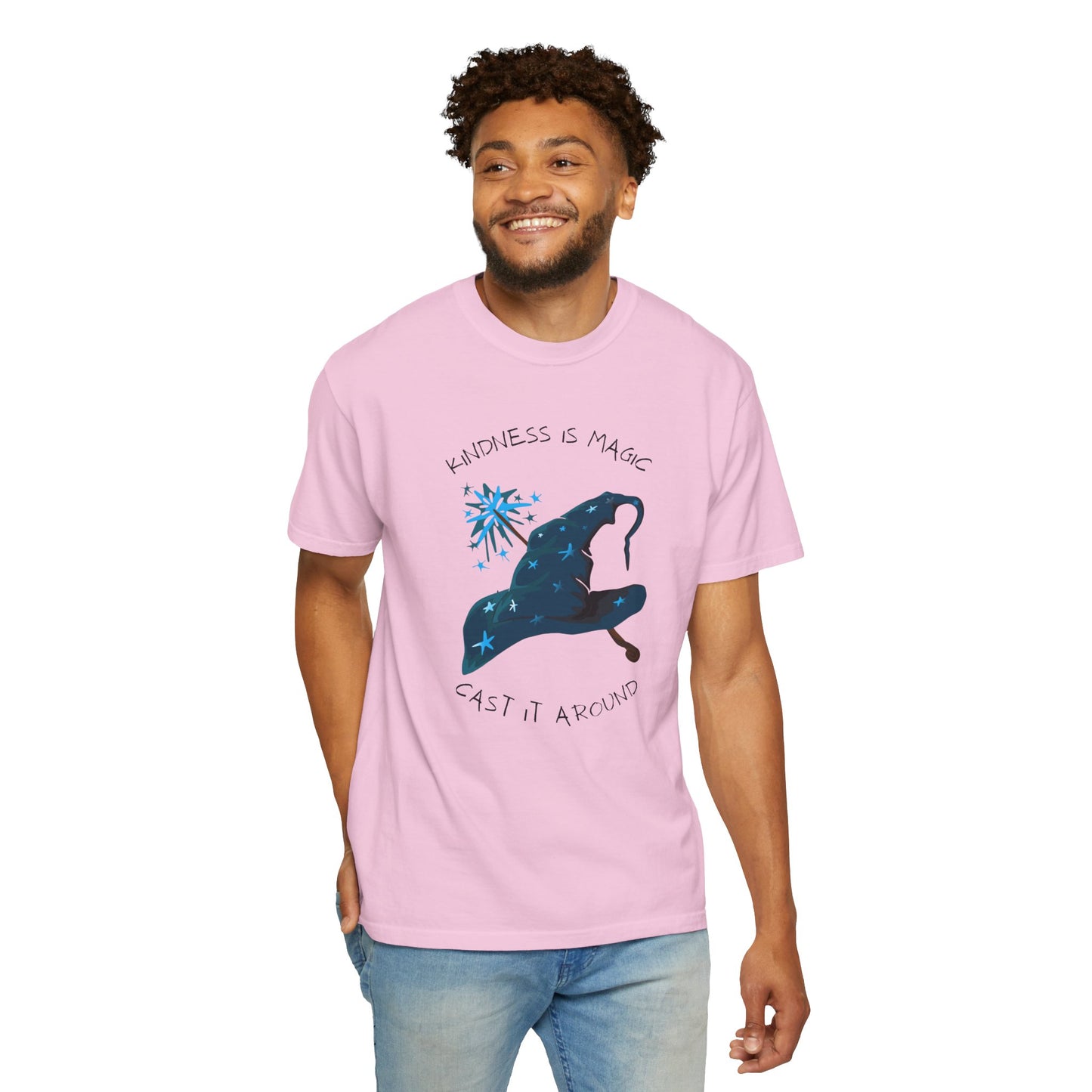 Kindness is Magic Unisex Garment-Dyed T-Shirt - Inspirational Wizard Design