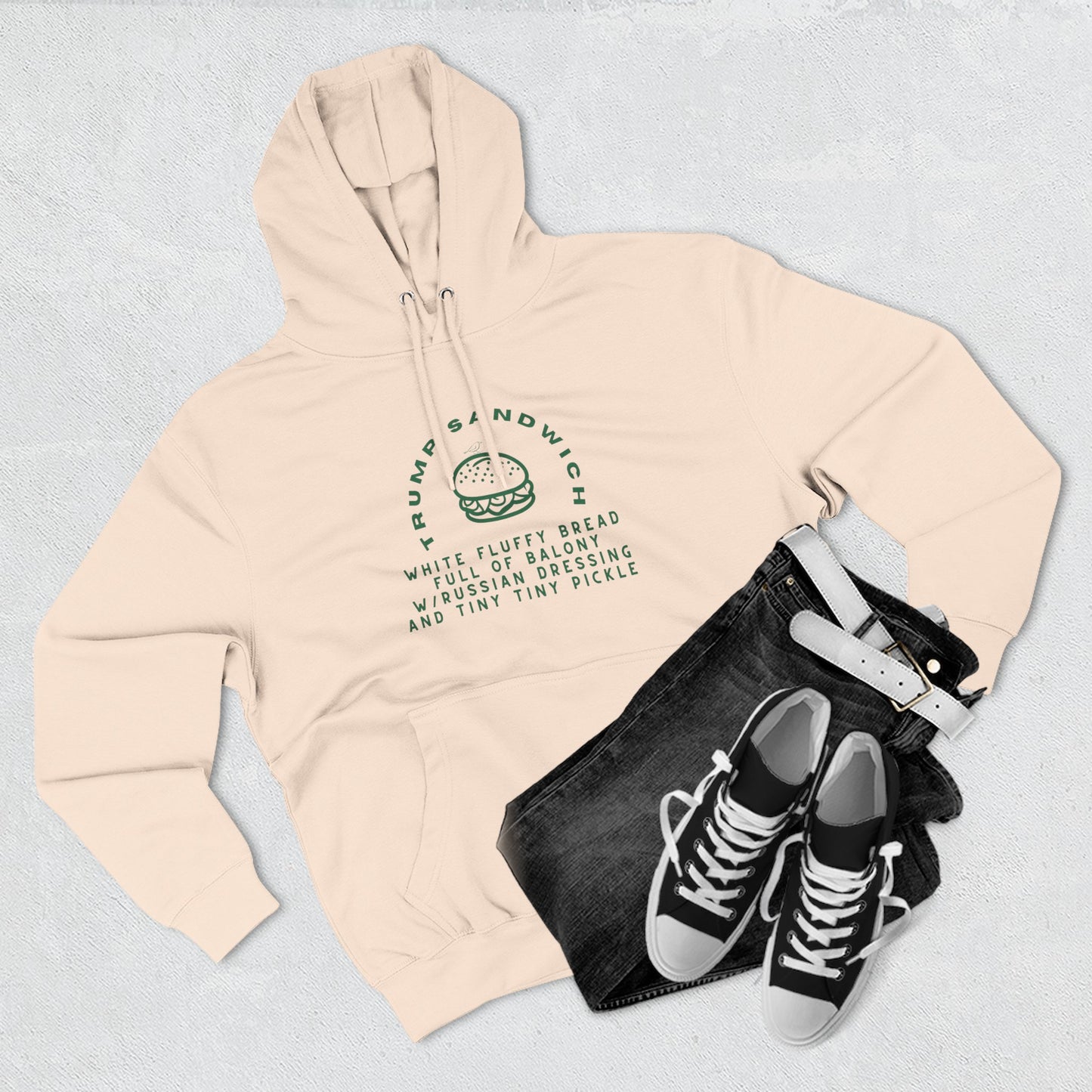 Trump Sandwich Fleece Hoodie - Perfect for Food Lovers