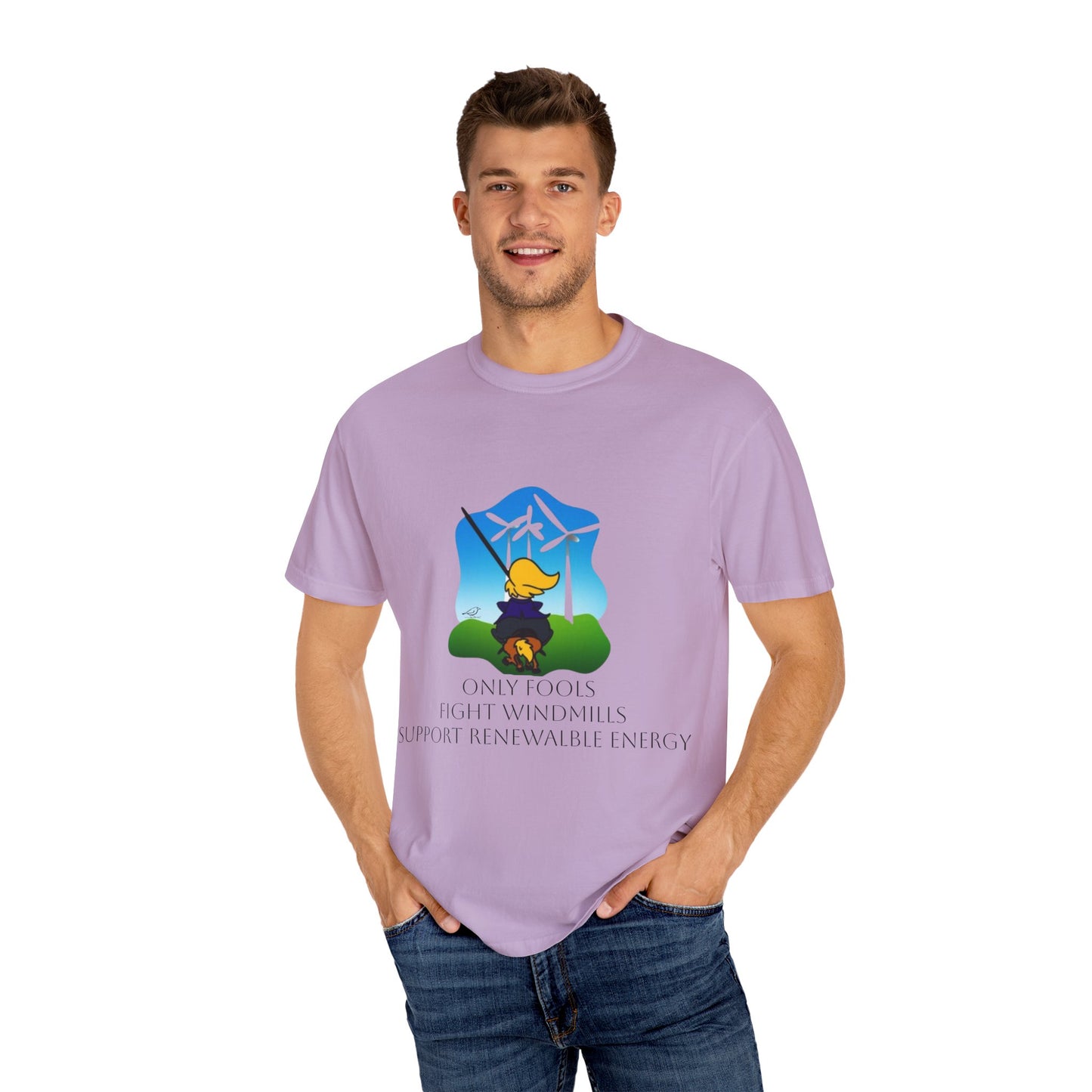 T-Shirt - 'Only Fools Fight Windmills' - Support Renewable Energy