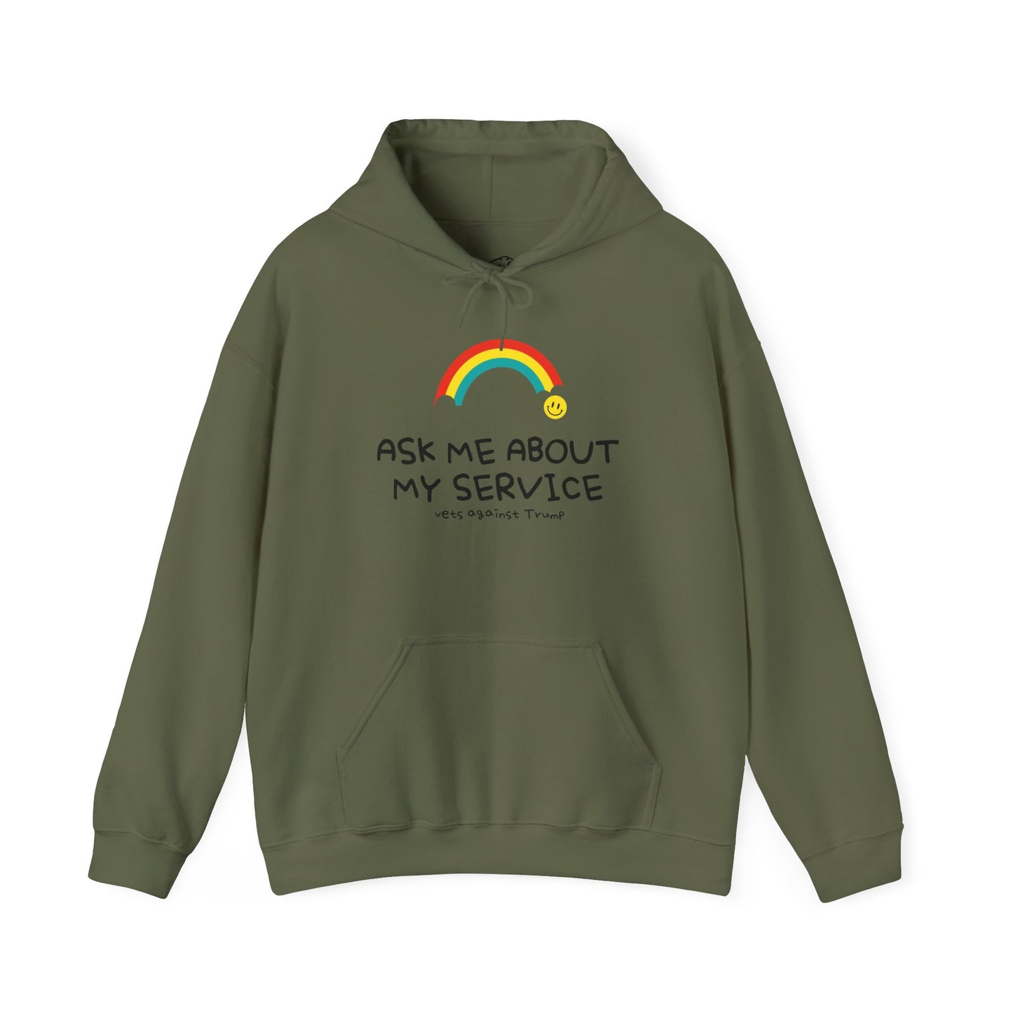 Unisex Hooded Sweatshirt - ‘Ask Me About My Service’ Pride Statement Hoodie