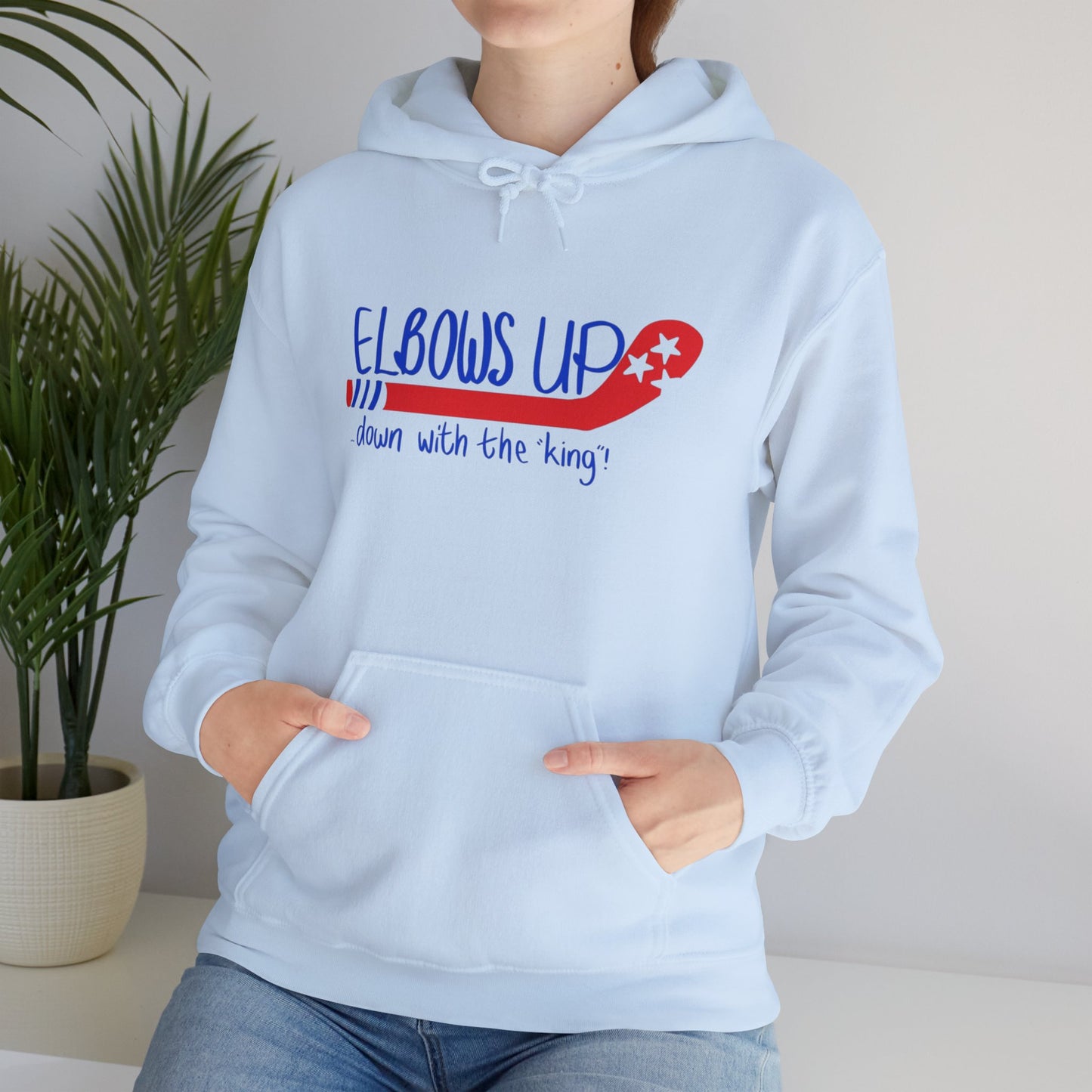 Unisex Hooded Sweatshirt - 'Elbows Up' Statement Hoodie