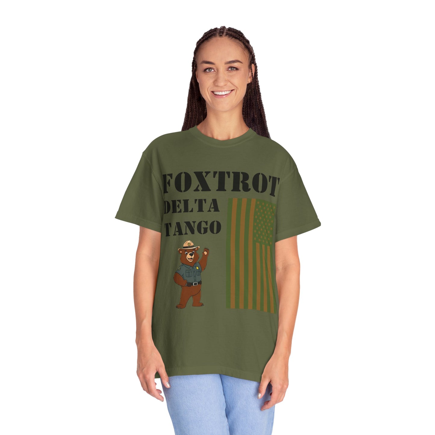 Foxtrot Delta Tango Unisex Garment-Dyed T-Shirt - Vintage Ranger Design