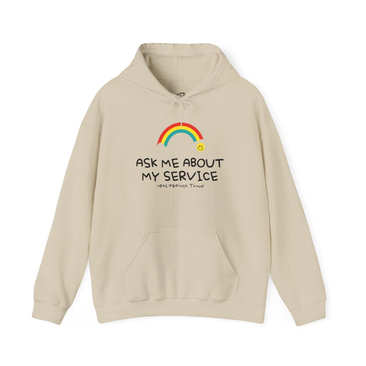 Unisex Hooded Sweatshirt - ‘Ask Me About My Service’ Pride Statement Hoodie