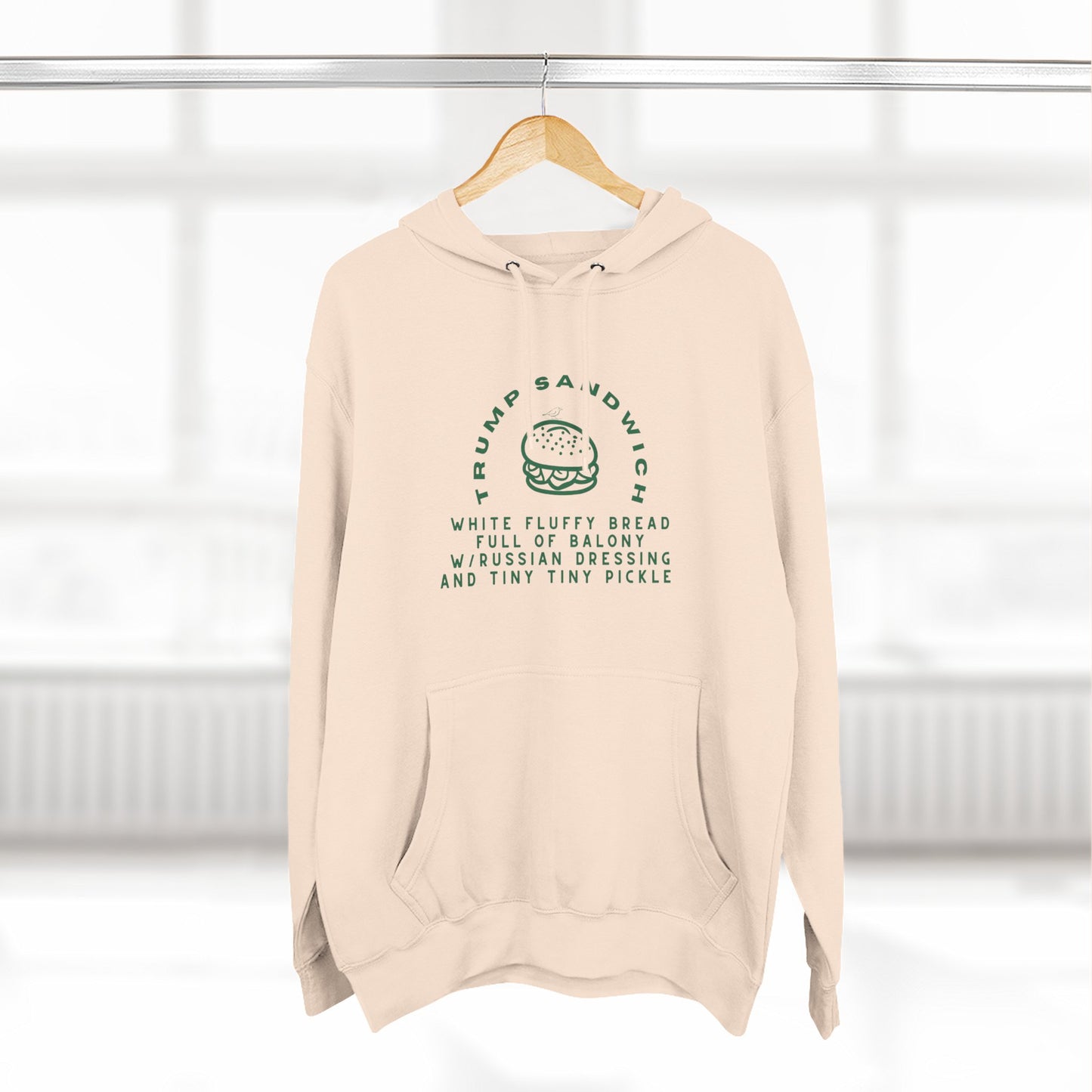 Trump Sandwich Fleece Hoodie - Perfect for Food Lovers