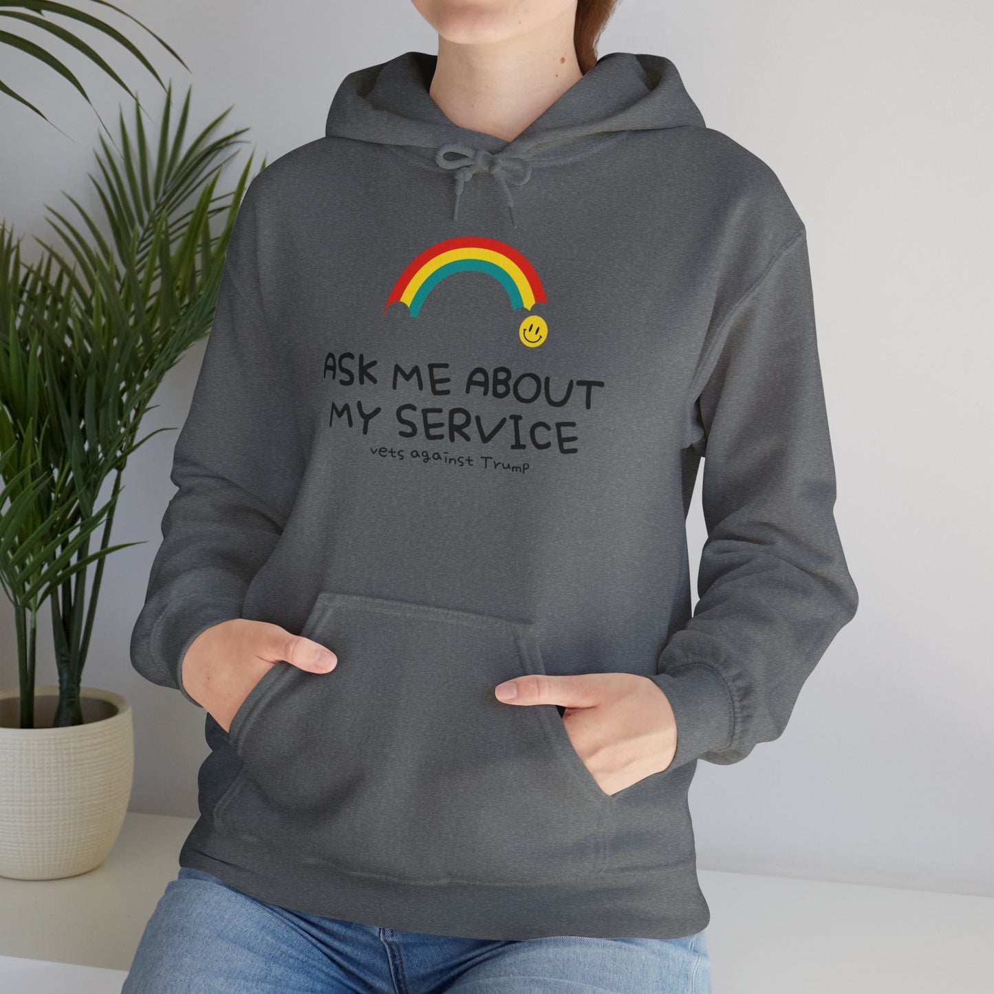 Unisex Hooded Sweatshirt - ‘Ask Me About My Service’ Pride Statement Hoodie