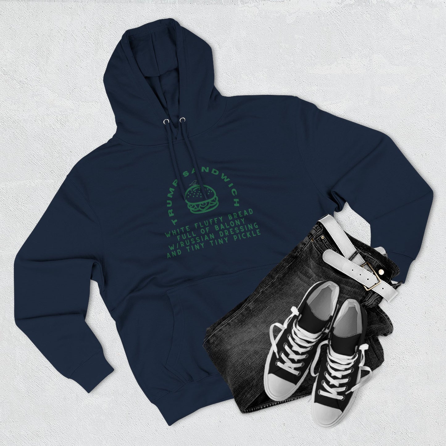 Trump Sandwich Fleece Hoodie - Perfect for Food Lovers