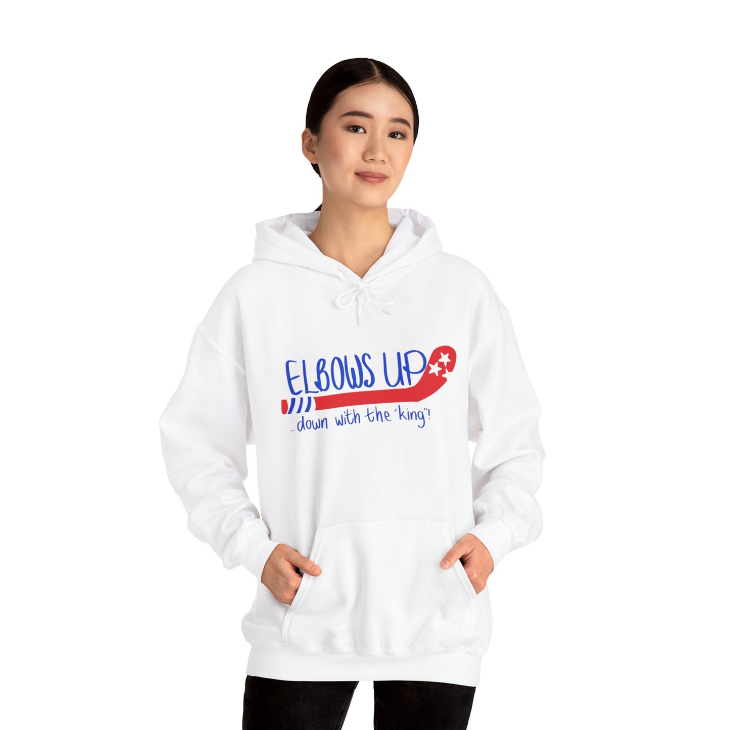 Unisex Hooded Sweatshirt - 'Elbows Up' Statement Hoodie